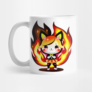 Emberlyn, the Fiery Feline Sprite Mug